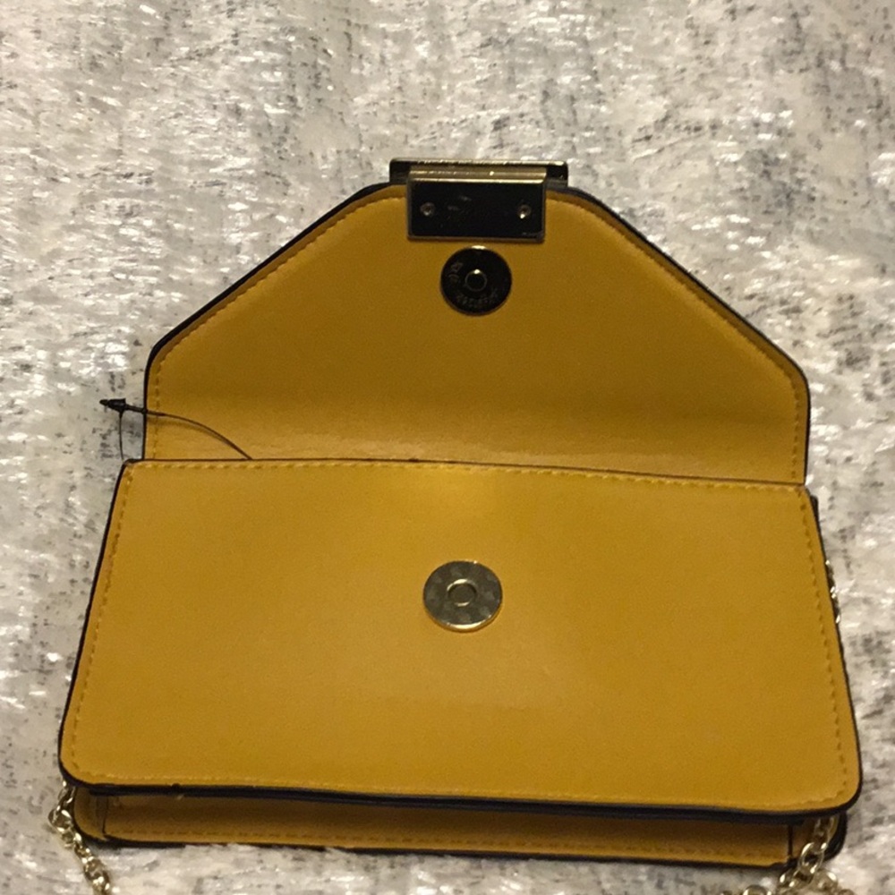 Yellow Envelope Clutch with Metallic Detail - Picture 5 of 6